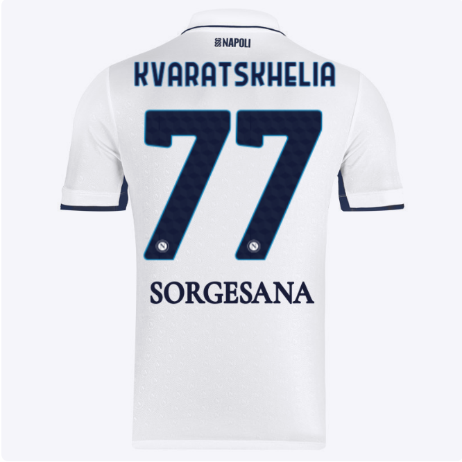 SSC Napoli Kits Collection | SSC Napoli Away Match Shirt 20242025 – 77 – Khvicha Kvaratskhelia Jerseys And Apparel For Fans