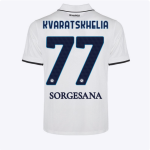 SSC Napoli Kits Collection | SSC Napoli Away Match Shirt for Kids 20242025 – 77 – Khvicha Kvaratskhelia Jerseys And Apparel For Fans
