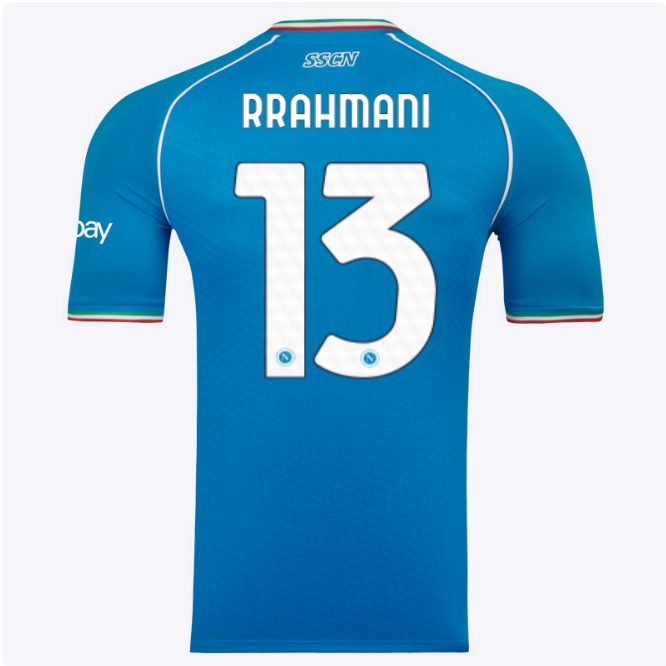 SSC Napoli Kits Collection | SSC Napoli Euro Home Match Shirt 20232024 – 13 – Amir Rrahmani Jerseys And Apparel For Fans
