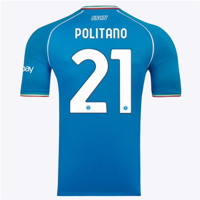 SSC Napoli Kits Collection | SSC Napoli Euro Home Match Shirt 20232024 – 21 – Matteo Politano Jerseys And Apparel For Fans