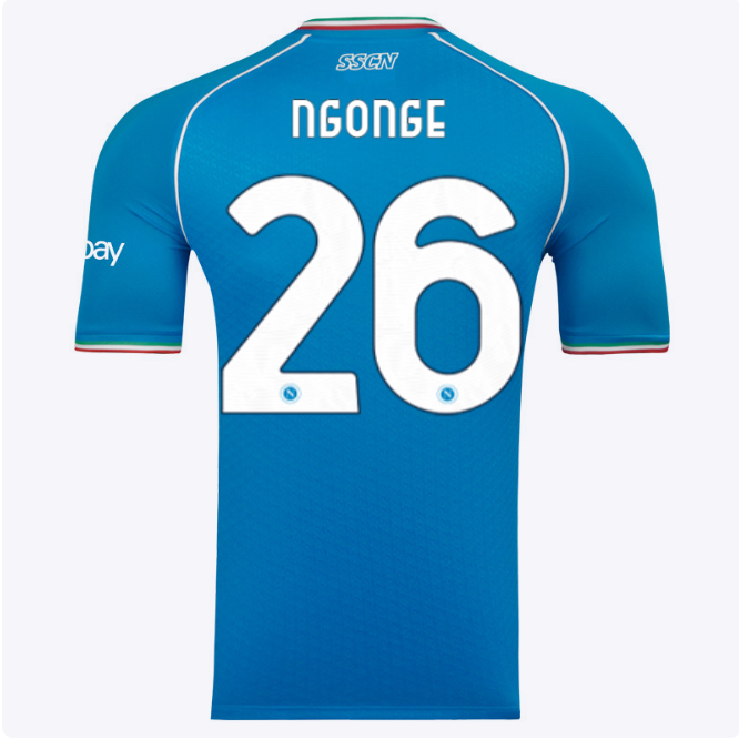 SSC Napoli Kits Collection | SSC Napoli Euro Home Match Shirt 20232024 – 26 – Cyril Ngonge Jerseys And Apparel For Fans