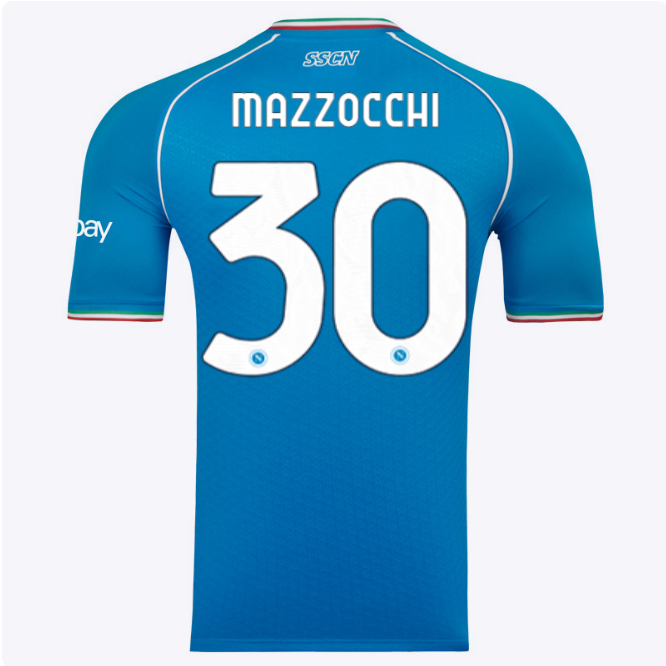 SSC Napoli Kits Collection | SSC Napoli Euro Home Match Shirt 20232024 – 30 – Pasquale Mazzocchi Jerseys And Apparel For Fans