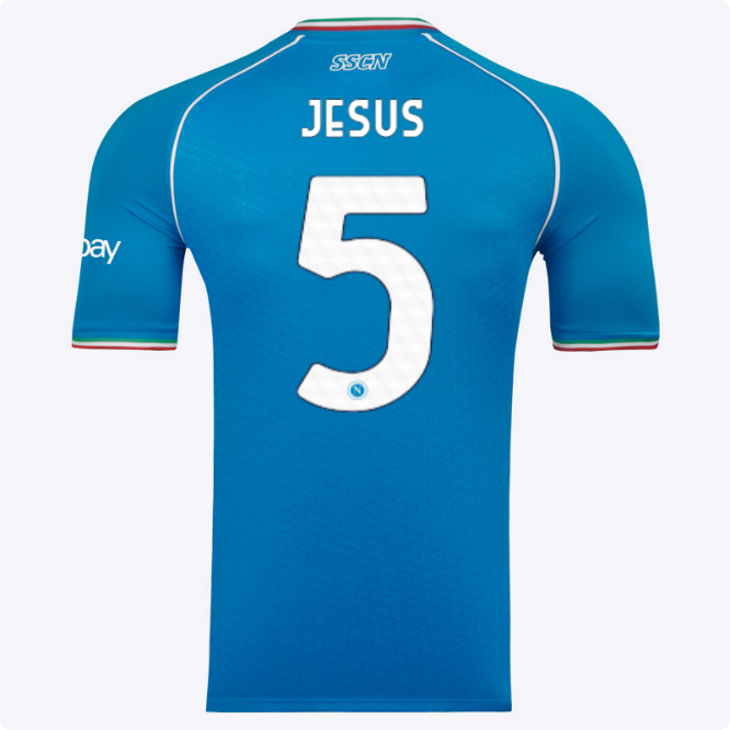 SSC Napoli Kits Collection | SSC Napoli Euro Home Match Shirt 20232024 – 5 – Juan Jesus Jerseys And Apparel For Fans