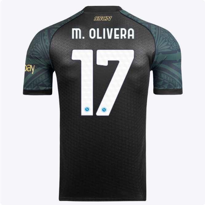 SSC Napoli Kits Collection | SSC Napoli Euro Third Match Shirt 20232024 – 17 – Mathías Olivera Jerseys And Apparel For Fans