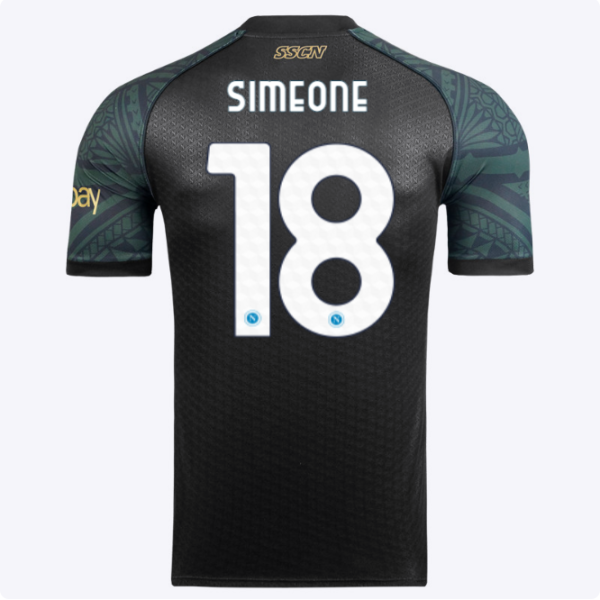 SSC Napoli Kits Collection | SSC Napoli Euro Third Match Shirt 20232024 – 18 – Giovanni Simeone Jerseys And Apparel For Fans