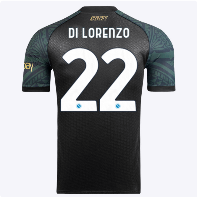 SSC Napoli Kits Collection | SSC Napoli Euro Third Match Shirt 20232024 – 22 – Giovanni Di Lorenzo Jerseys And Apparel For Fans