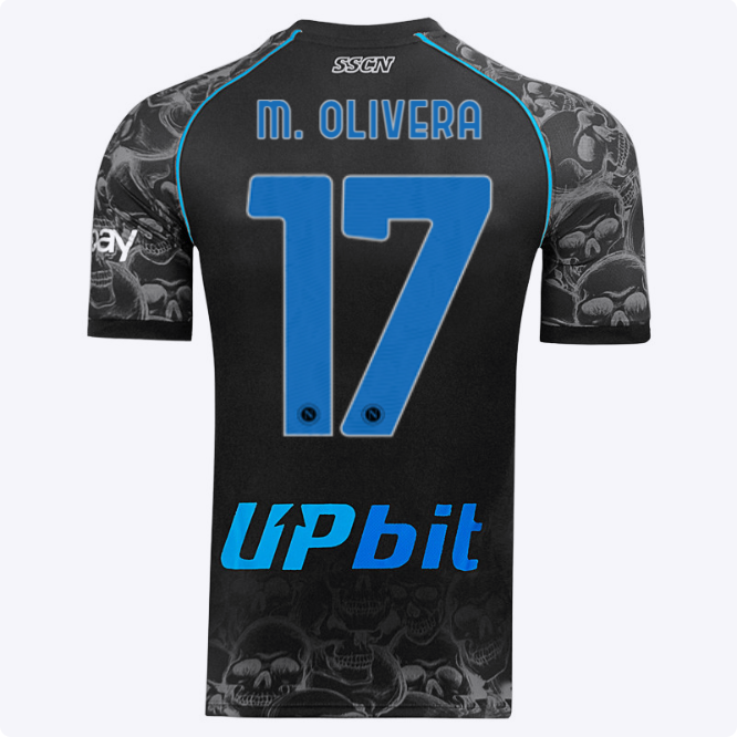 SSC Napoli Kits Collection | SSC Napoli Halloween Match Shirt 20232024 – 17 – Mathías Olivera Jerseys And Apparel For Fans