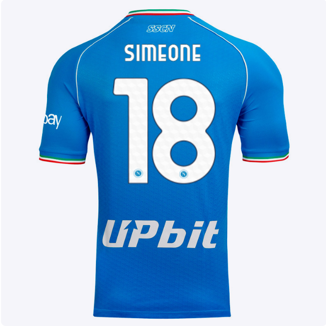 SSC Napoli Kits Collection | SSC Napoli Home Match Shirt 20232024 – 18 – Giovanni Simeone Jerseys And Apparel For Fans