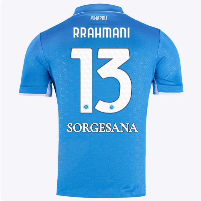 SSC Napoli Kits Collection | SSC Napoli Home Match Shirt 20242025 – 13 – Amir Rrahmani Jerseys And Apparel For Fans