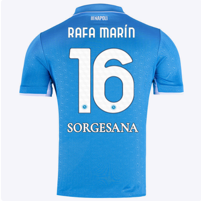 SSC Napoli Kits Collection | SSC Napoli Home Match Shirt 20242025 – 16 – Rafa Marín Jerseys And Apparel For Fans