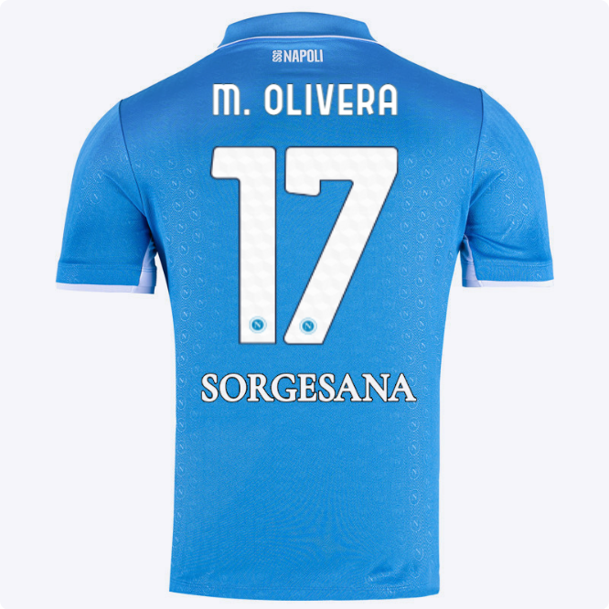 SSC Napoli Kits Collection | SSC Napoli Home Match Shirt 20242025 – 17 – Mathías Olivera Jerseys And Apparel For Fans