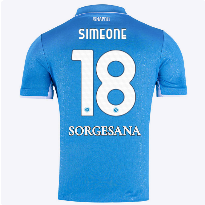 SSC Napoli Kits Collection | SSC Napoli Home Match Shirt 20242025 – 18 – Giovanni Simeone Jerseys And Apparel For Fans