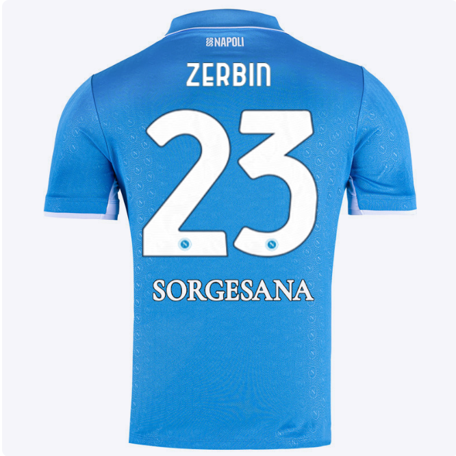 SSC Napoli Kits Collection | SSC Napoli Home Match Shirt 20242025 – 23 – Alessio Zerbin Jerseys And Apparel For Fans