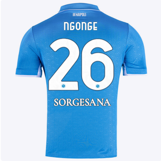 SSC Napoli Kits Collection | SSC Napoli Home Match Shirt 20242025 – 26 – Cyril Ngonge Jerseys And Apparel For Fans