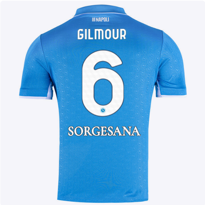 SSC Napoli Kits Collection | SSC Napoli Home Match Shirt 20242025 – 6 – Billy Gilmour Jerseys And Apparel For Fans