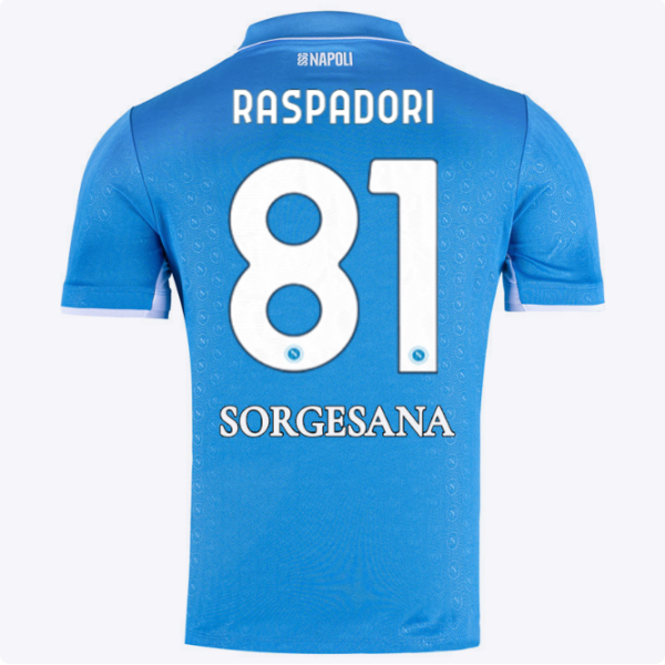 SSC Napoli Kits Collection | SSC Napoli Home Match Shirt 20242025 – 81 – Giacomo Raspadori Jerseys And Apparel For Fans
