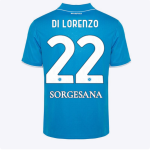 SSC Napoli Kits Collection | SSC Napoli Home Match Shirt for Kids 20242025 – 22 – Giovanni Di Lorenzo Jerseys And Apparel For Fans