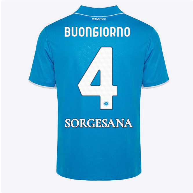 SSC Napoli Kits Collection | SSC Napoli Home Match Shirt for Kids 20242025 – 4 – Alessandro Buongiorno Jerseys And Apparel For Fans
