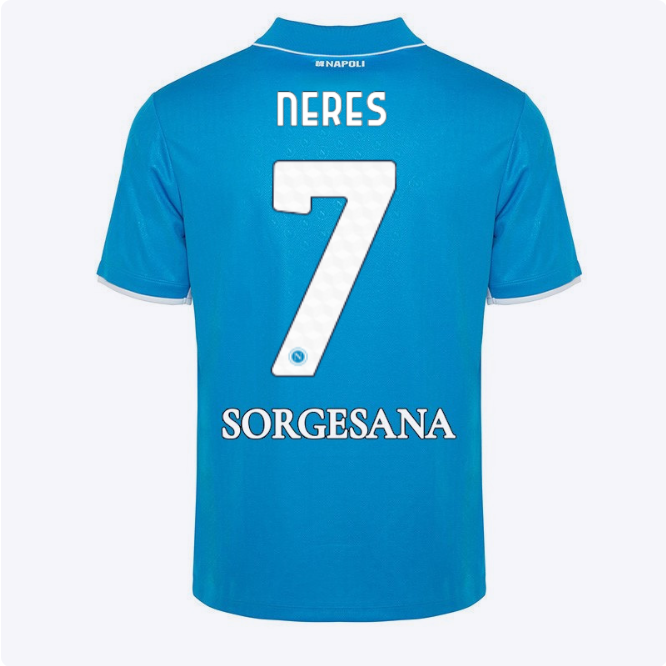 SSC Napoli Kits Collection | SSC Napoli Home Match Shirt for Kids 20242025 – 7 – David Neres Jerseys And Apparel For Fans
