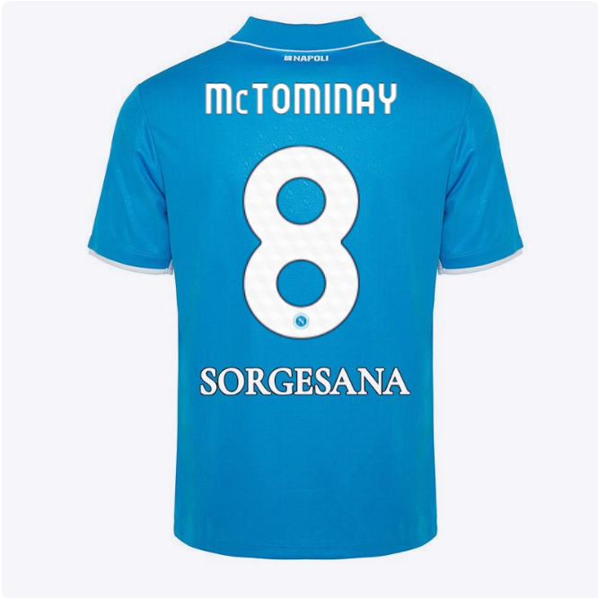 SSC Napoli Kits Collection | SSC Napoli Home Match Shirt for Kids 20242025 – 8 – Scott McTominay Jerseys And Apparel For Fans