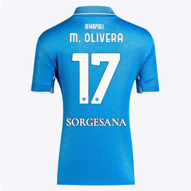 SSC Napoli Kits Collection | SSC Napoli Lady Home Match Shirt 20242025 – 17 – Mathías Olivera Jerseys And Apparel For Fans