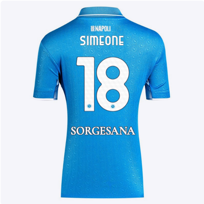 SSC Napoli Kits Collection | SSC Napoli Lady Home Match Shirt 20242025 – 18 – Giovanni Simeone Jerseys And Apparel For Fans