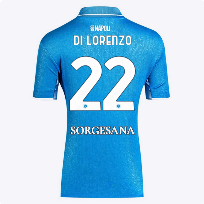 SSC Napoli Kits Collection | SSC Napoli Lady Home Match Shirt 20242025 – 22 – Giovanni Di Lorenzo Jerseys And Apparel For Fans