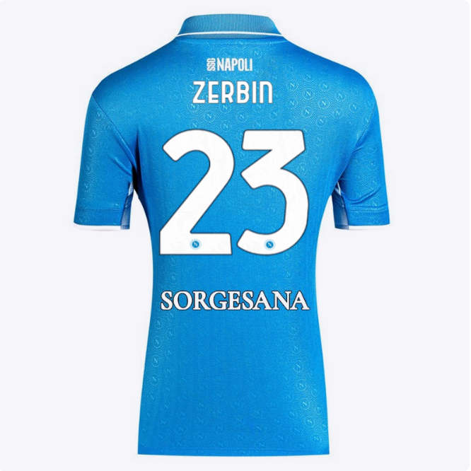 SSC Napoli Kits Collection | SSC Napoli Lady Home Match Shirt 20242025 – 23 – Alessio Zerbin Jerseys And Apparel For Fans