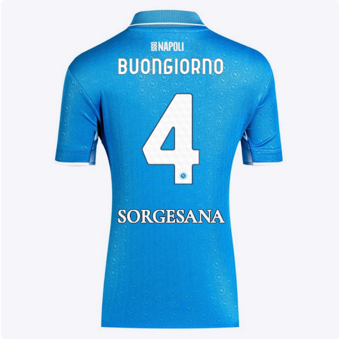 SSC Napoli Kits Collection | SSC Napoli Lady Home Match Shirt 20242025 – 4 – Alessandro Buongiorno Jerseys And Apparel For Fans