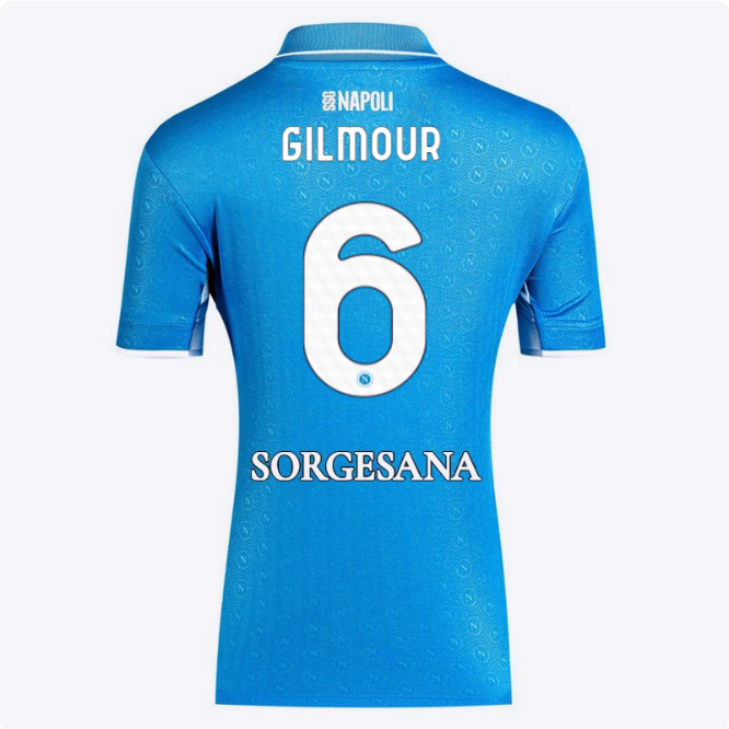 SSC Napoli Kits Collection | SSC Napoli Lady Home Match Shirt 20242025 – 6 – Billy Gilmour Jerseys And Apparel For Fans