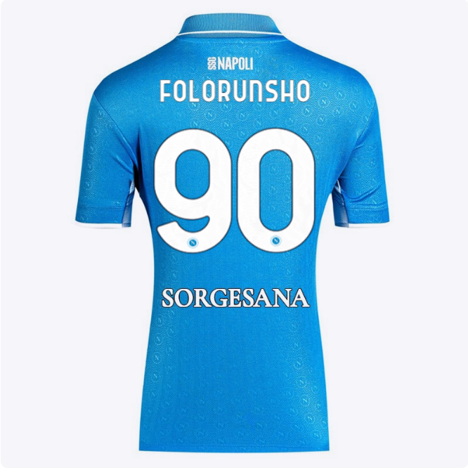 SSC Napoli Kits Collection | SSC Napoli Lady Home Match Shirt 20242025 – 90 – Michael Folorunsho Jerseys And Apparel For Fans