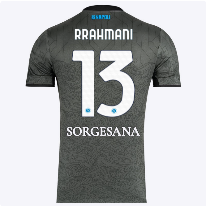 SSC Napoli Kits Collection | SSC Napoli Third Match Shirt 20242025 – 13 – Amir Rrahmani Jerseys And Apparel For Fans