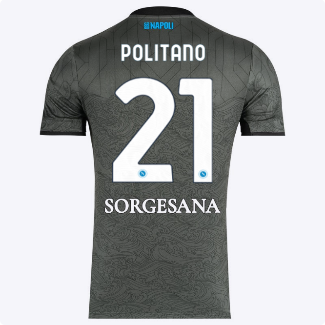 SSC Napoli Kits Collection | SSC Napoli Third Match Shirt 20242025 – 21 – Matteo Politano Jerseys And Apparel For Fans