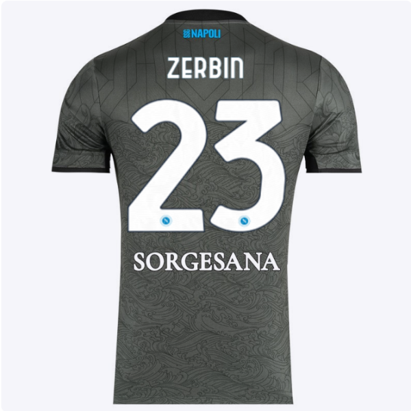 SSC Napoli Kits Collection | SSC Napoli Third Match Shirt 20242025 – 23 – Alessio Zerbin Jerseys And Apparel For Fans