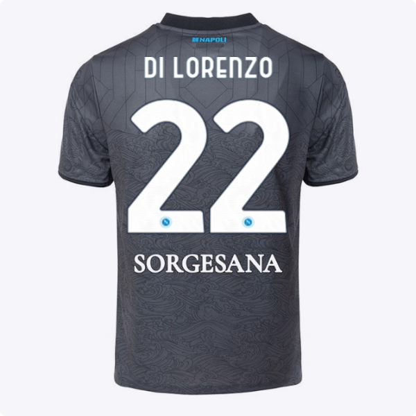 SSC Napoli Kits Collection | SSC Napoli Third Match Shirt for Kids 20242025 – 22 – Giovanni Di Lorenzo Jerseys And Apparel For Fans